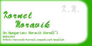 kornel moravik business card